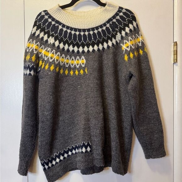 DNA Fair Isle Sweater Gray Shopbop Women’s Size Large - Picture 6 of 8